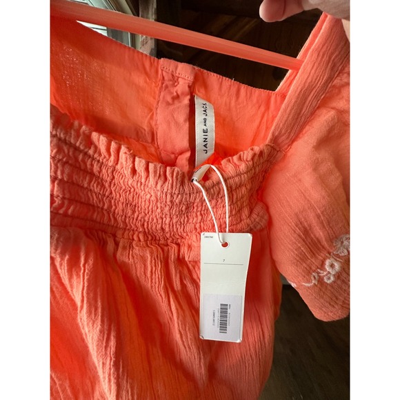 NEW WITH TAG Janie & Jack Girls Orange Embroidered Gauze‎ Tunic Dress | SZ 7 - Picture 7 of 7